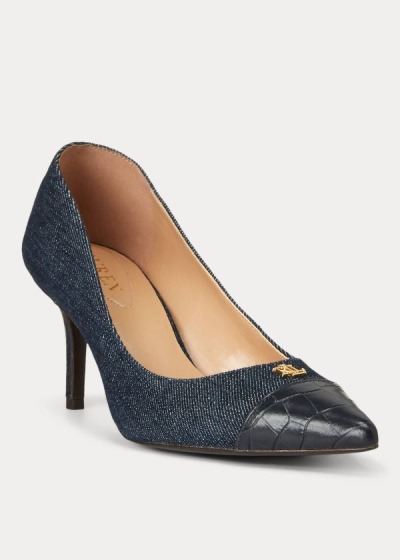 Women's Ralph Lauren Lanette Cap-Toe Denim Pumps | 983165LTK